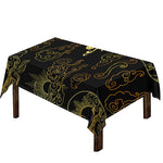 Gold Moon And Sun Print Tablecloth