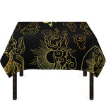 Gold Moon And Sun Print Tablecloth