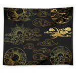 Gold Moon And Sun Print Tapestry