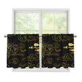 Gold Moon And Sun Print Tier Curtains
