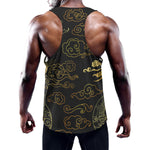 Gold Moon And Sun Print Training Tank Top