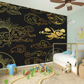 Gold Moon And Sun Print Wall Sticker