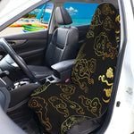 Gold Moon And Sun Print Waterproof Car Seat Cover