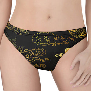 Gold Moon And Sun Print Women's Thong