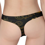 Gold Moon And Sun Print Women's Thong