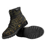 Gold Moon And Sun Print Work Boots