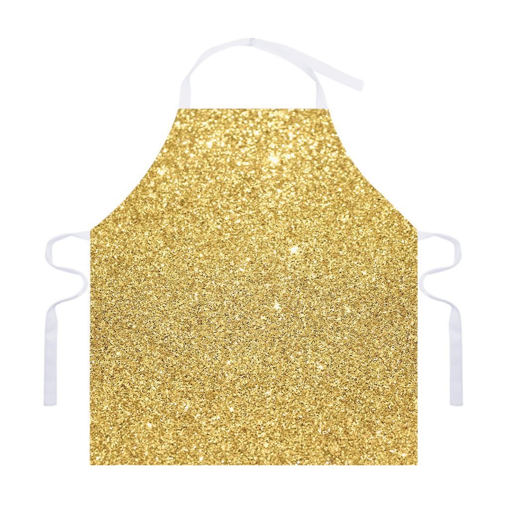 Gold (NOT Real) Glitter Print Adjustable Apron