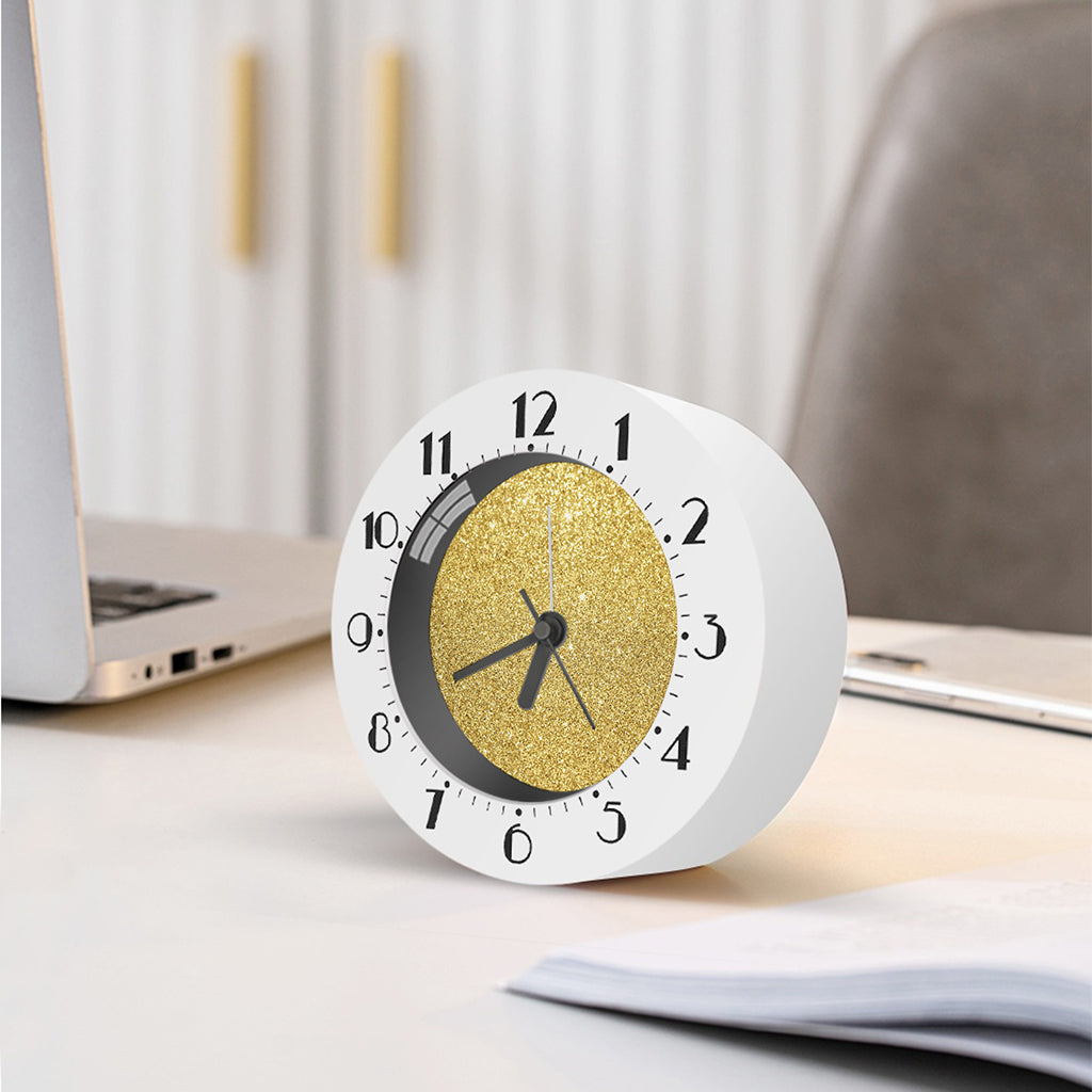 Gold (NOT Real) Glitter Print Alarm Clock