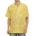 Gold (NOT Real) Glitter Print Aloha Shirt