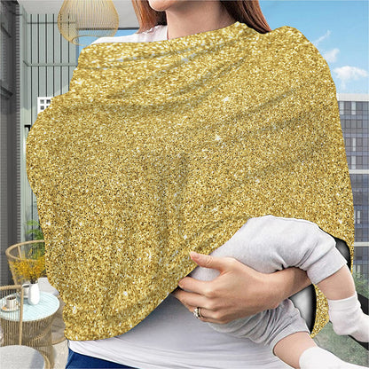 Gold (NOT Real) Glitter Print Baby Seat Cover