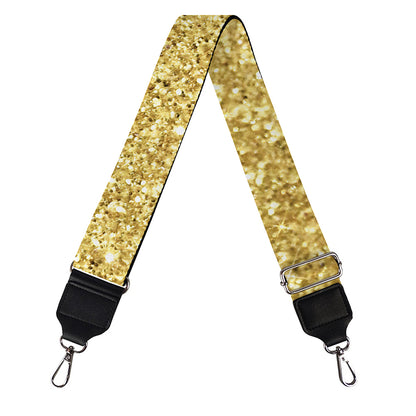Gold (NOT Real) Glitter Print Bag Strap