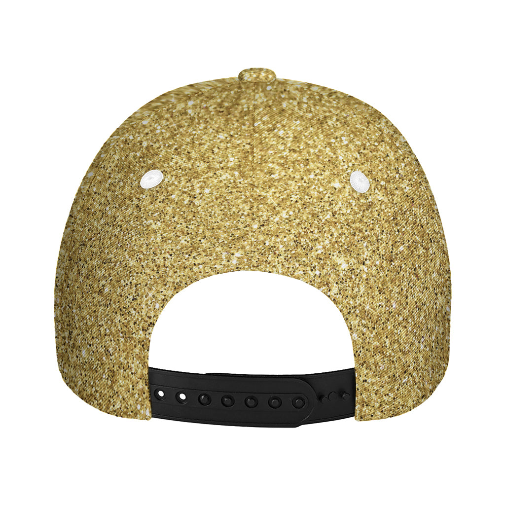 Gold (NOT Real) Glitter Print Baseball Cap