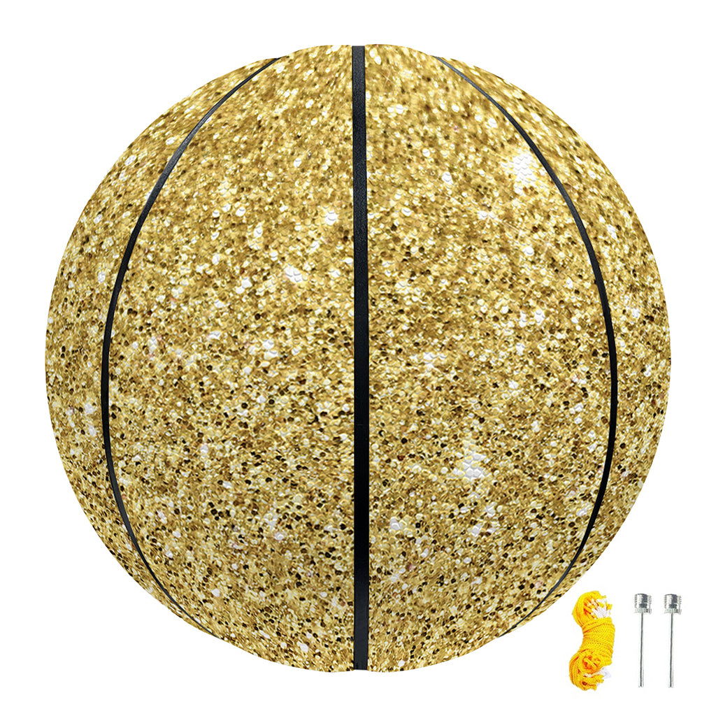Gold (NOT Real) Glitter Print Basketball