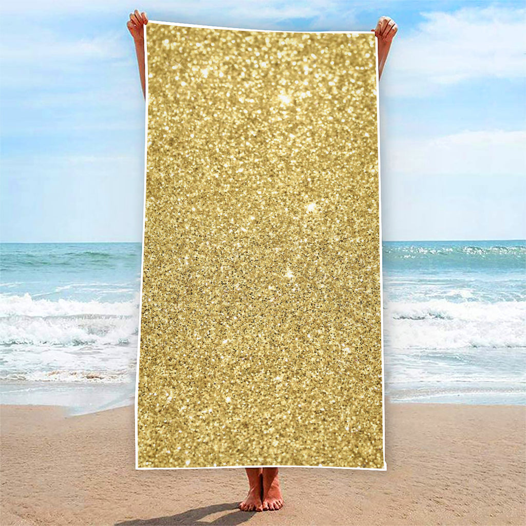 Gold (NOT Real) Glitter Print Beach Towel