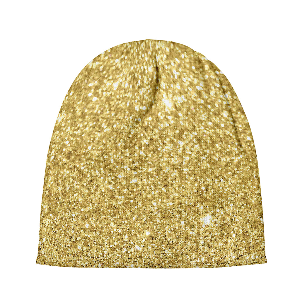 Gold (NOT Real) Glitter Print Beanie