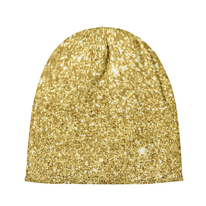 Gold (NOT Real) Glitter Print Beanie