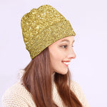 Gold (NOT Real) Glitter Print Beanie