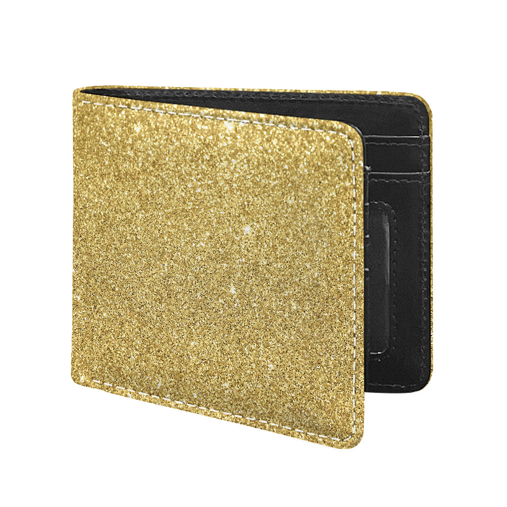 Gold (NOT Real) Glitter Print Bifold Wallet