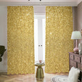 Gold (NOT Real) Glitter Print Dimout Pencil Pleat Curtains