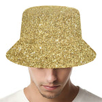 Gold (NOT Real) Glitter Print Bucket Hat