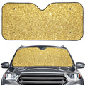Gold (NOT Real) Glitter Print Car Windshield Sun Shade