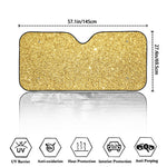 Gold (NOT Real) Glitter Print Car Windshield Sun Shade