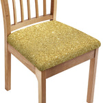 Gold (NOT Real) Glitter Print Chair Cushion Cover