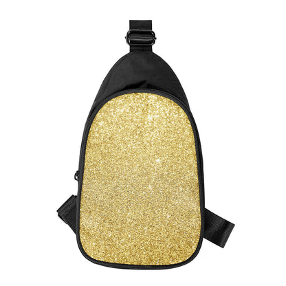 Gold (NOT Real) Glitter Print Chest Bag