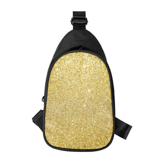 Gold (NOT Real) Glitter Print Chest Bag
