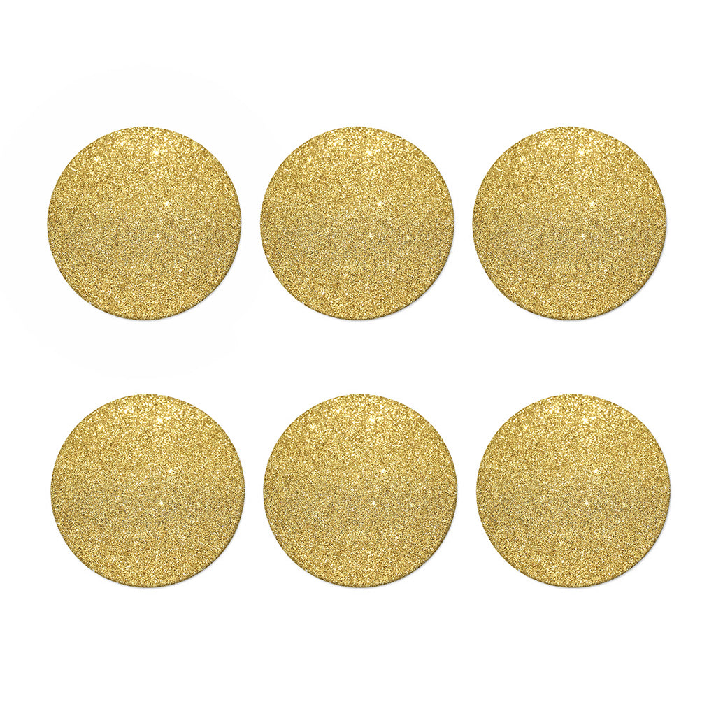 Gold (NOT Real) Glitter Print Coaster Set