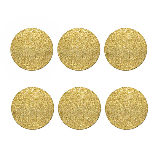 Gold (NOT Real) Glitter Print Coaster Set