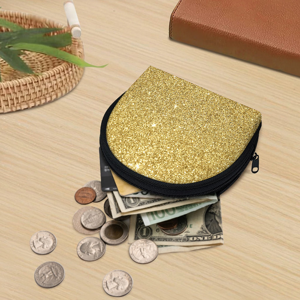 Gold (NOT Real) Glitter Print Coin Purse