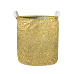 Gold (NOT Real) Glitter Print Collapsible Laundry Basket