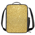 Gold (NOT Real) Glitter Print Crossbody Lunch Bag