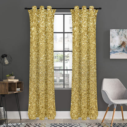Gold (NOT Real) Glitter Print Curtain