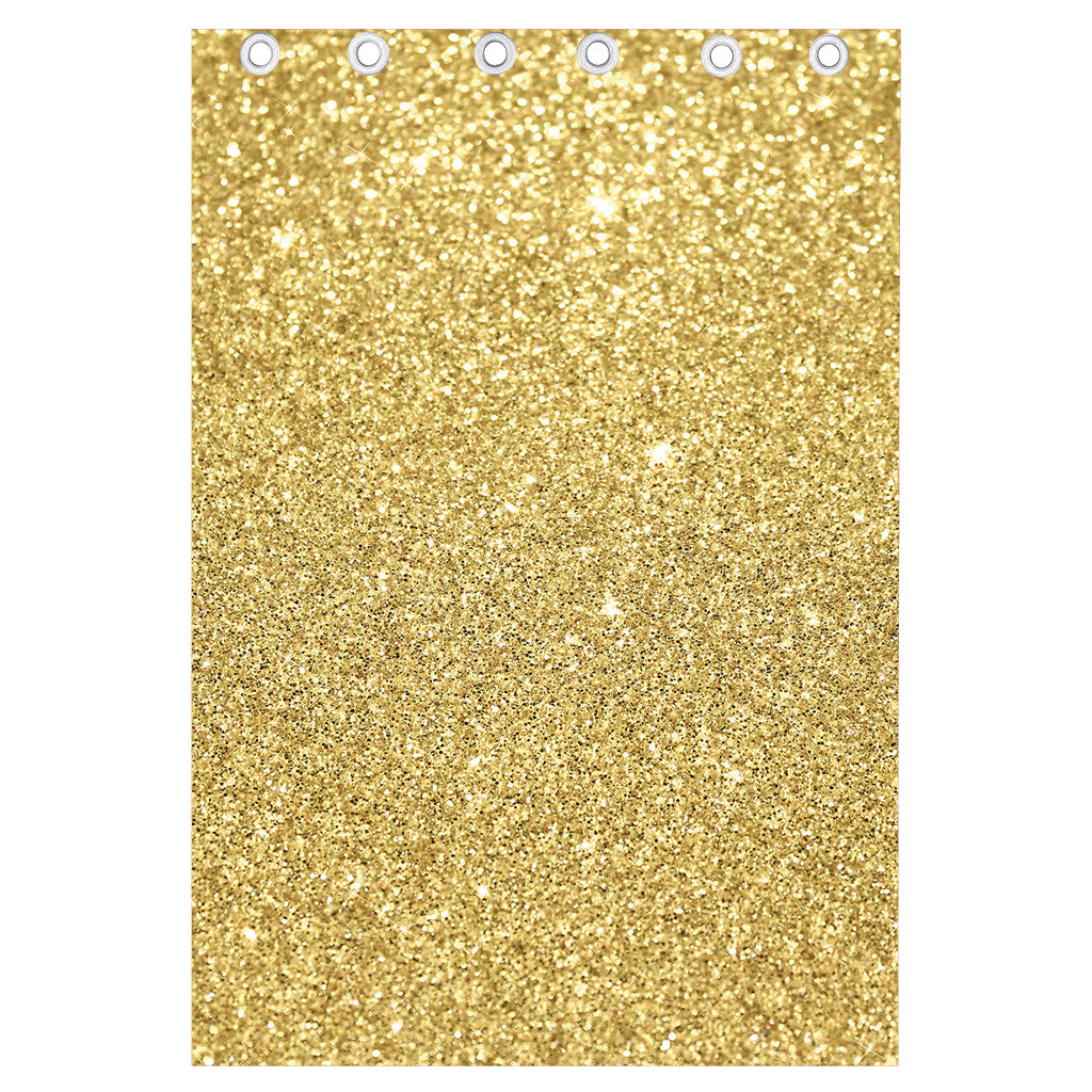 Gold (NOT Real) Glitter Print Curtain
