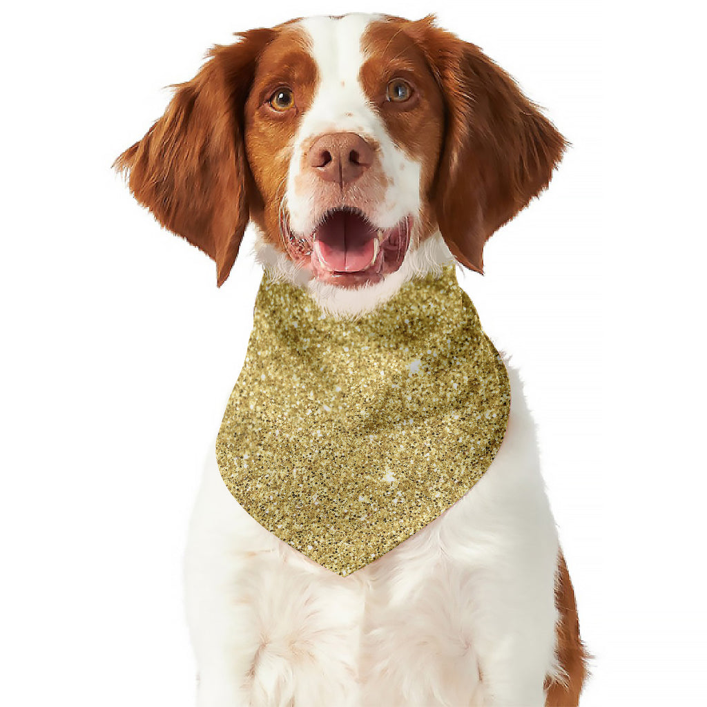 Gold (NOT Real) Glitter Print Dog Bandana