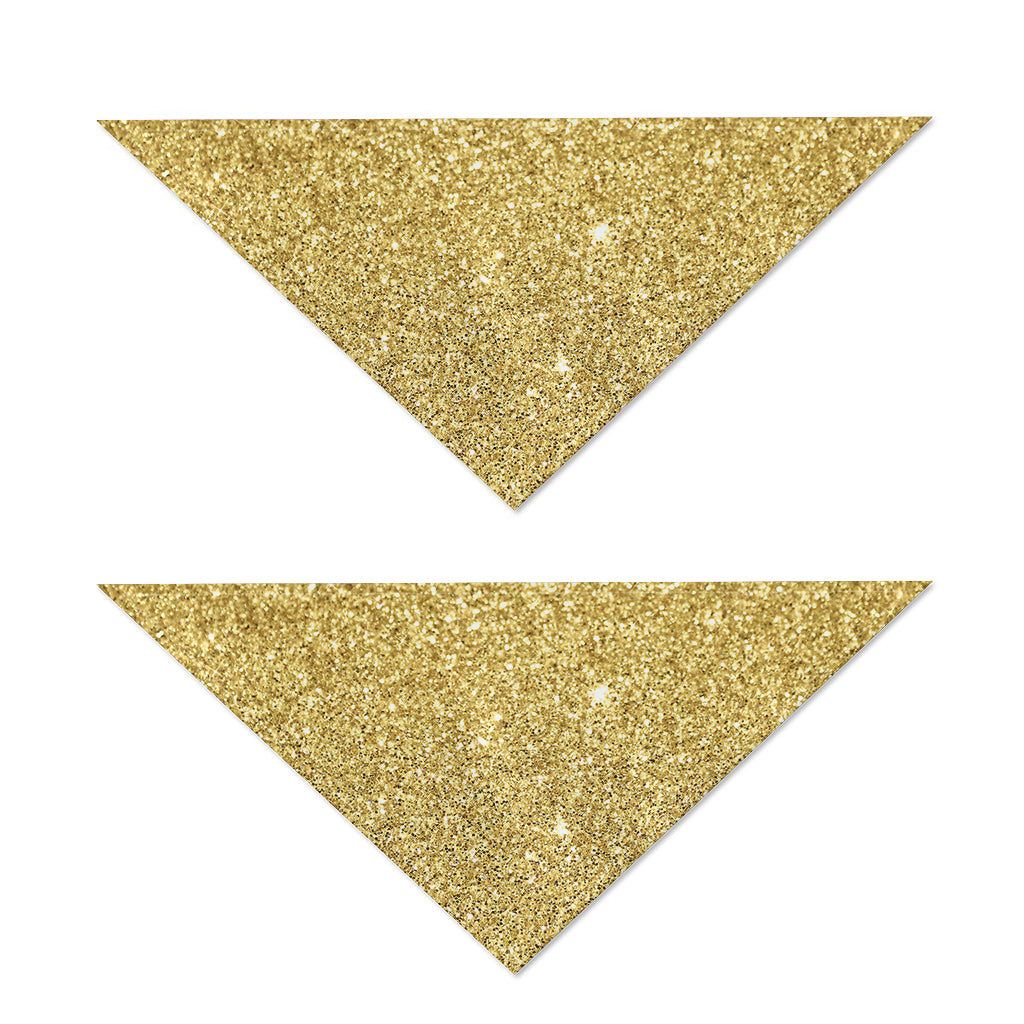 Gold (NOT Real) Glitter Print Dog Bandana