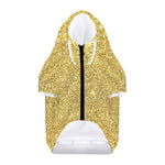 Gold (NOT Real) Glitter Print Dog Zip Up Hoodie