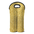 Gold (NOT Real) Glitter Print Double Neoprene Wine Tote