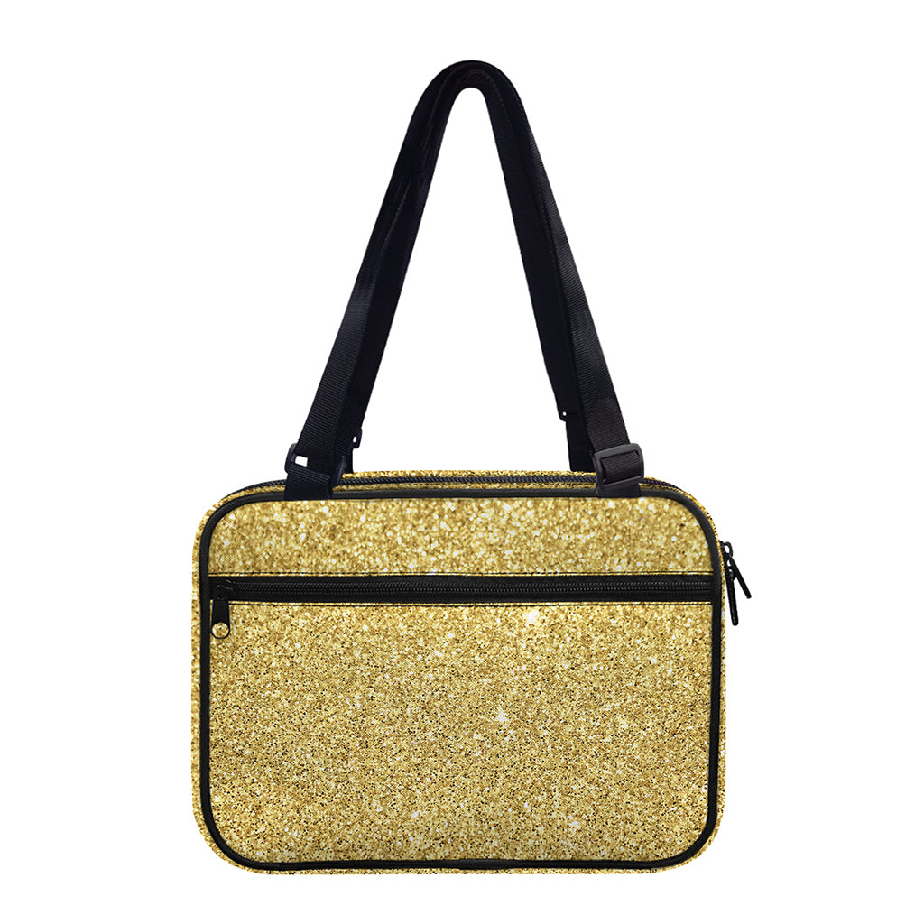 Gold (NOT Real) Glitter Print Double Strap Bible Bag