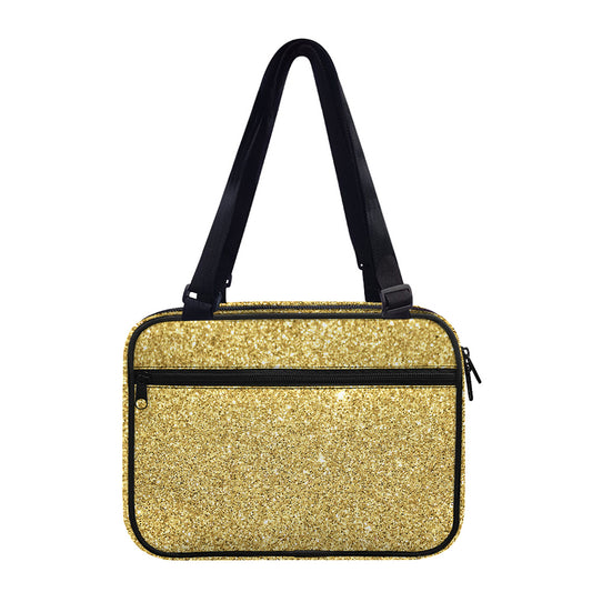 Gold (NOT Real) Glitter Print Double Strap Bible Bag