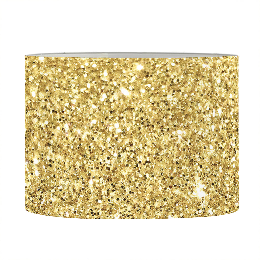 Gold (NOT Real) Glitter Print Drum Lamp Shade