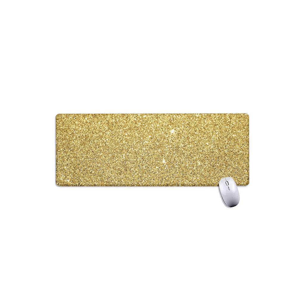 Gold (NOT Real) Glitter Print Extended Mouse Pad
