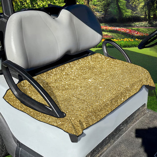 Gold (NOT Real) Glitter Print Golf Cart Seat Cover
