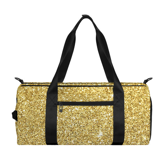 Gold (NOT Real) Glitter Print Gym Bag