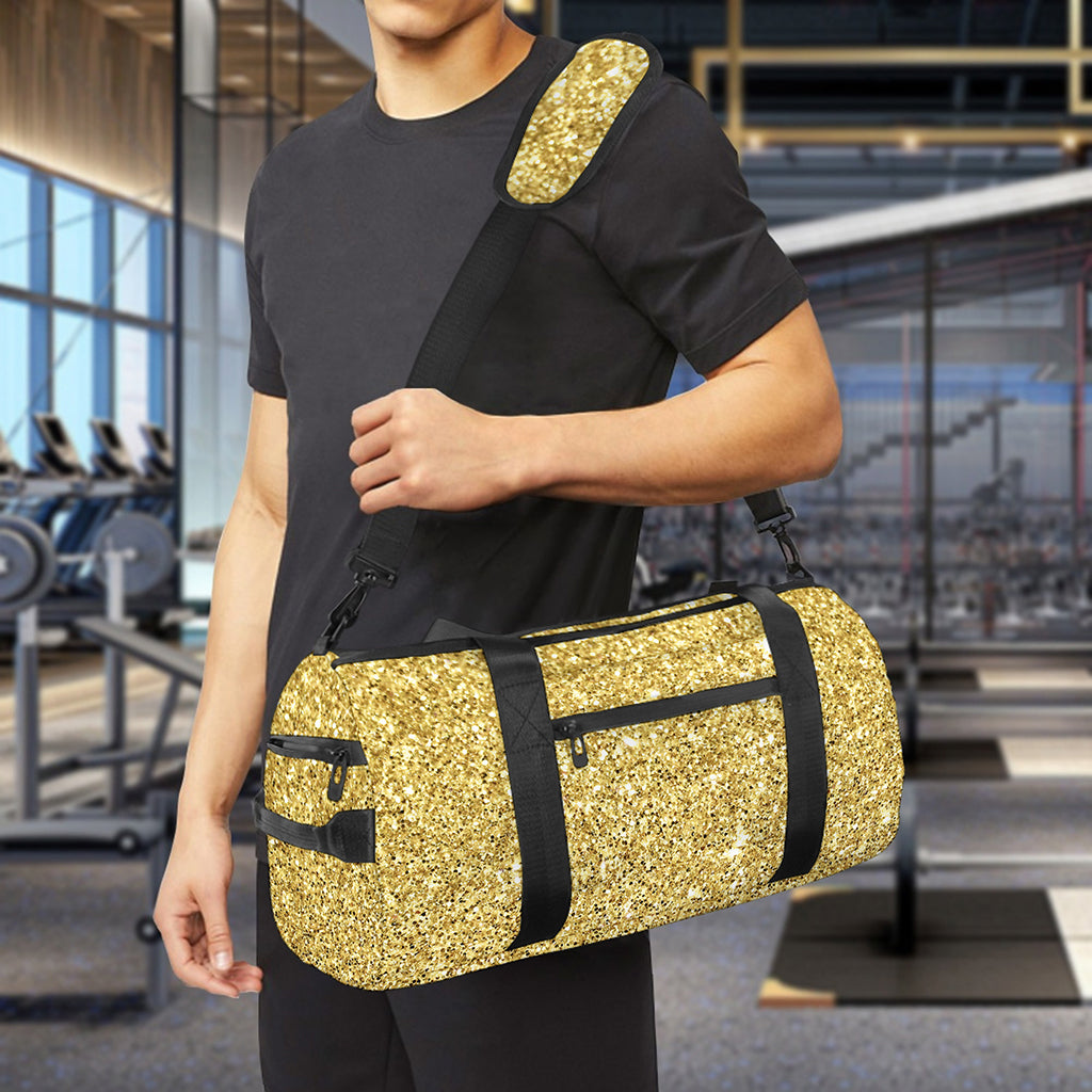 Gold (NOT Real) Glitter Print Gym Bag