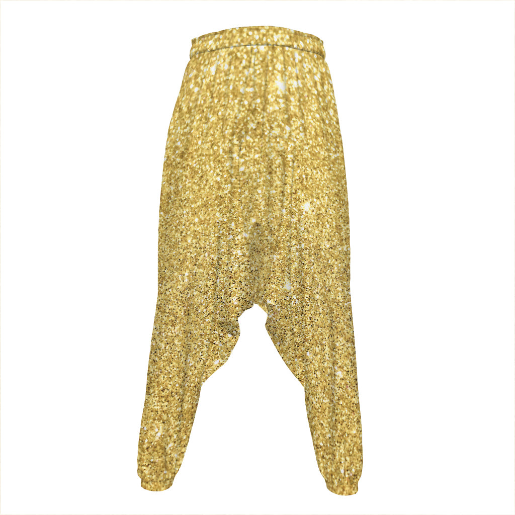Gold (NOT Real) Glitter Print Hammer Pants