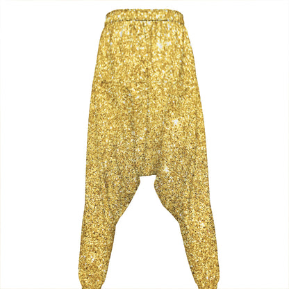 Gold (NOT Real) Glitter Print Hammer Pants