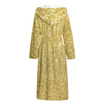 Gold (NOT Real) Glitter Print Hooded Bathrobe